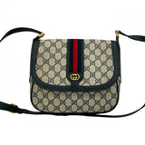 Gucci Shoulder Bag leather Navy Sherry line