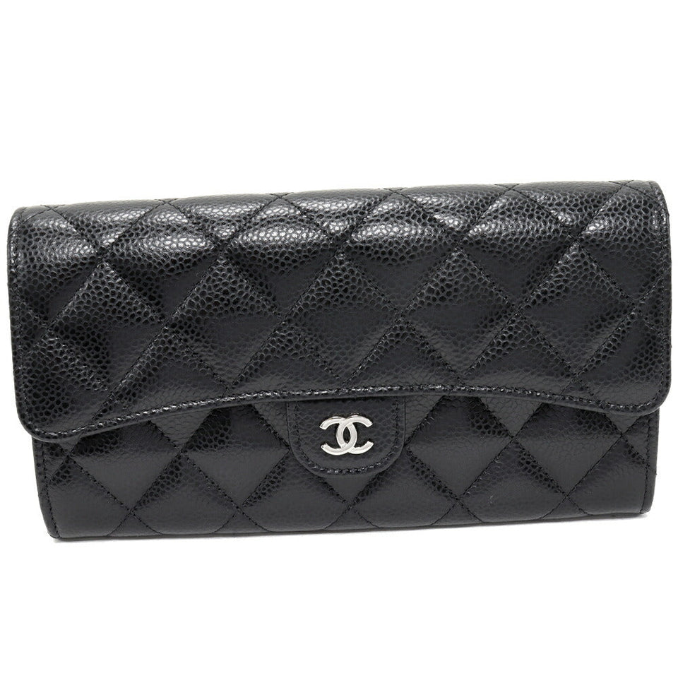 Chanel Classic Flap Wallet Caviar Skin Long Wallet