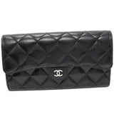Chanel Classic Flap Wallet Caviar Skin Long Wallet