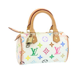 Louis Vuitton Monogram Multicolor Mini Hand Bag White Auth