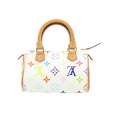 Louis Vuitton Monogram Multicolor Mini Hand Bag White Auth