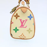Louis Vuitton Monogram Multicolor Mini Hand Bag White Auth