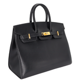 Hermes25cm Birkin Sellier Black Chèvre Leather Gold Hardware
