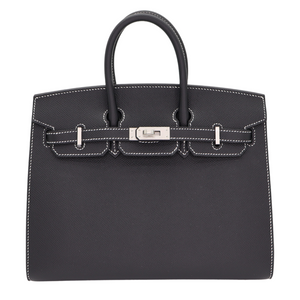 Hermes25cm Birkin Sellier HSS Black Epsom leather Brushed Palladium Hardware