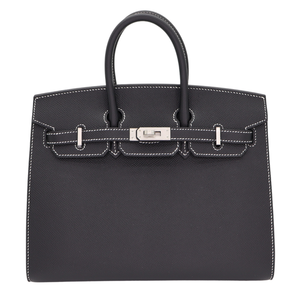 Hermes25cm Birkin Sellier HSS Black Epsom leather Brushed Palladium Hardware