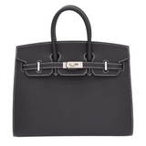 Hermes25cm Birkin Sellier HSS Black Epsom leather Brushed Palladium Hardware