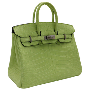 Hermes25cm Birkin Jaune Bourgeon Matte Alligator Palladium Hardware