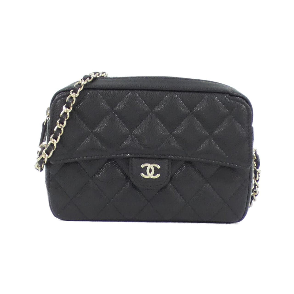 Chanel Timeless Classic Caviar Skin Chain Clutch