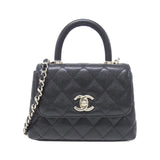 Chanel Coco Handle Caviar Skin Chain Clutch