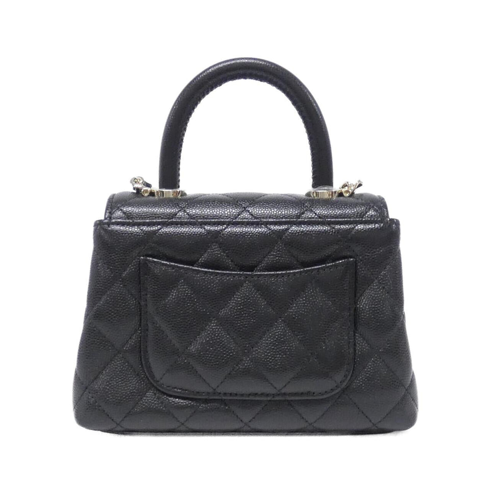 Chanel Coco Handle Caviar Skin Chain Clutch
