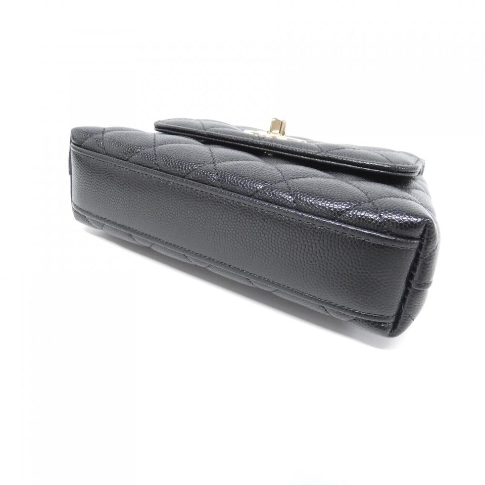 Chanel Coco Handle Caviar Skin Chain Clutch