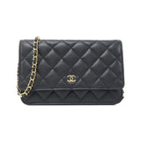 Chanel Timeless Classic Caviar Skin Chain Wallet