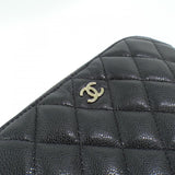 Chanel Timeless Classic Caviar Skin Chain Clutch