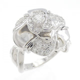 Chanel Camelia 750 White Gold Diamond Ring Size 9
