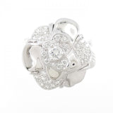 Chanel Camelia 750 White Gold Diamond Ring Size 9