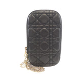 Christian Dior Lady Dior Phone Holder Lambskin Phone Case