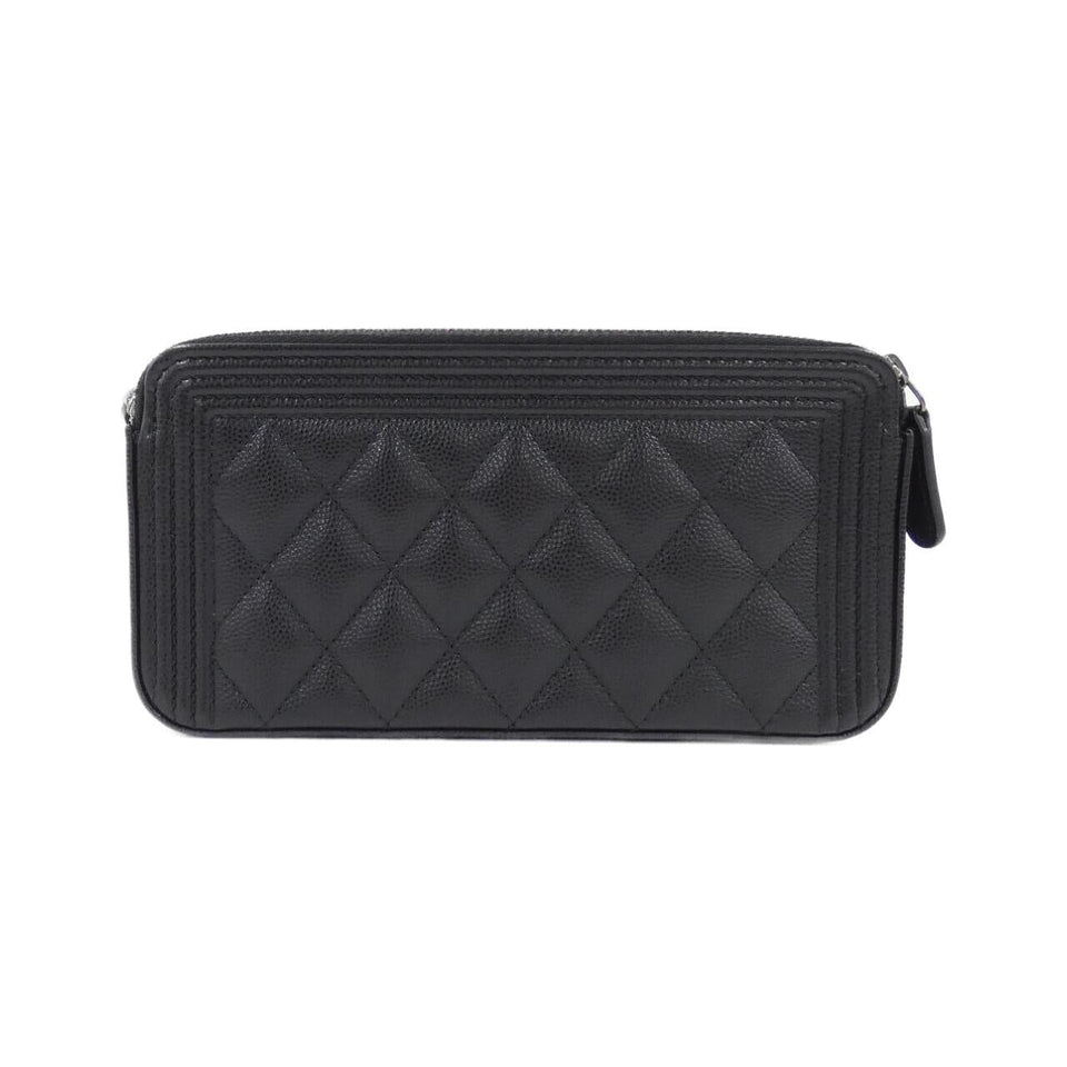 Chanel Boy Chanel Caviar Skin Chain Wallet