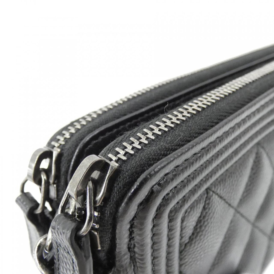 Chanel Boy Chanel Caviar Skin Chain Wallet