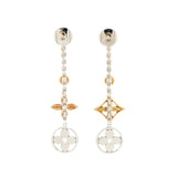 Louis Vuitton Blossom Drop Earrings 18K Tricolor Gold and Diamonds