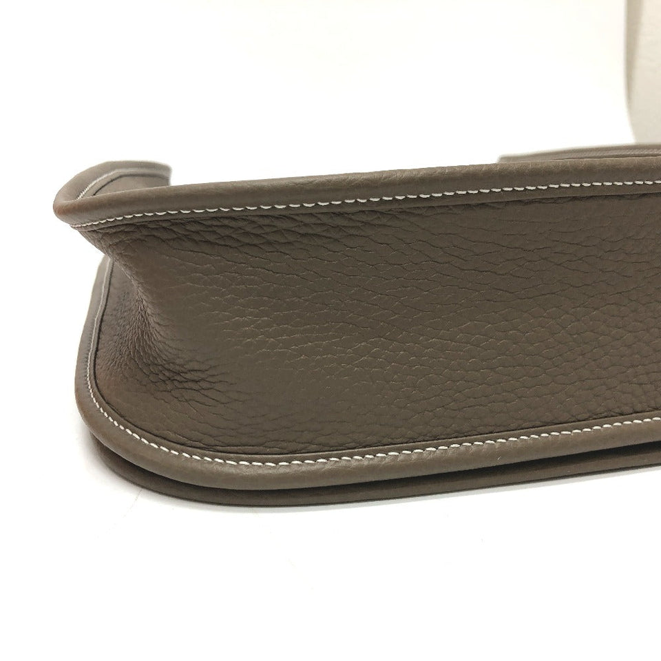 Hermes Shoulder Bag Taurillon Clemence Brown Evelyn 3PM Trois Women