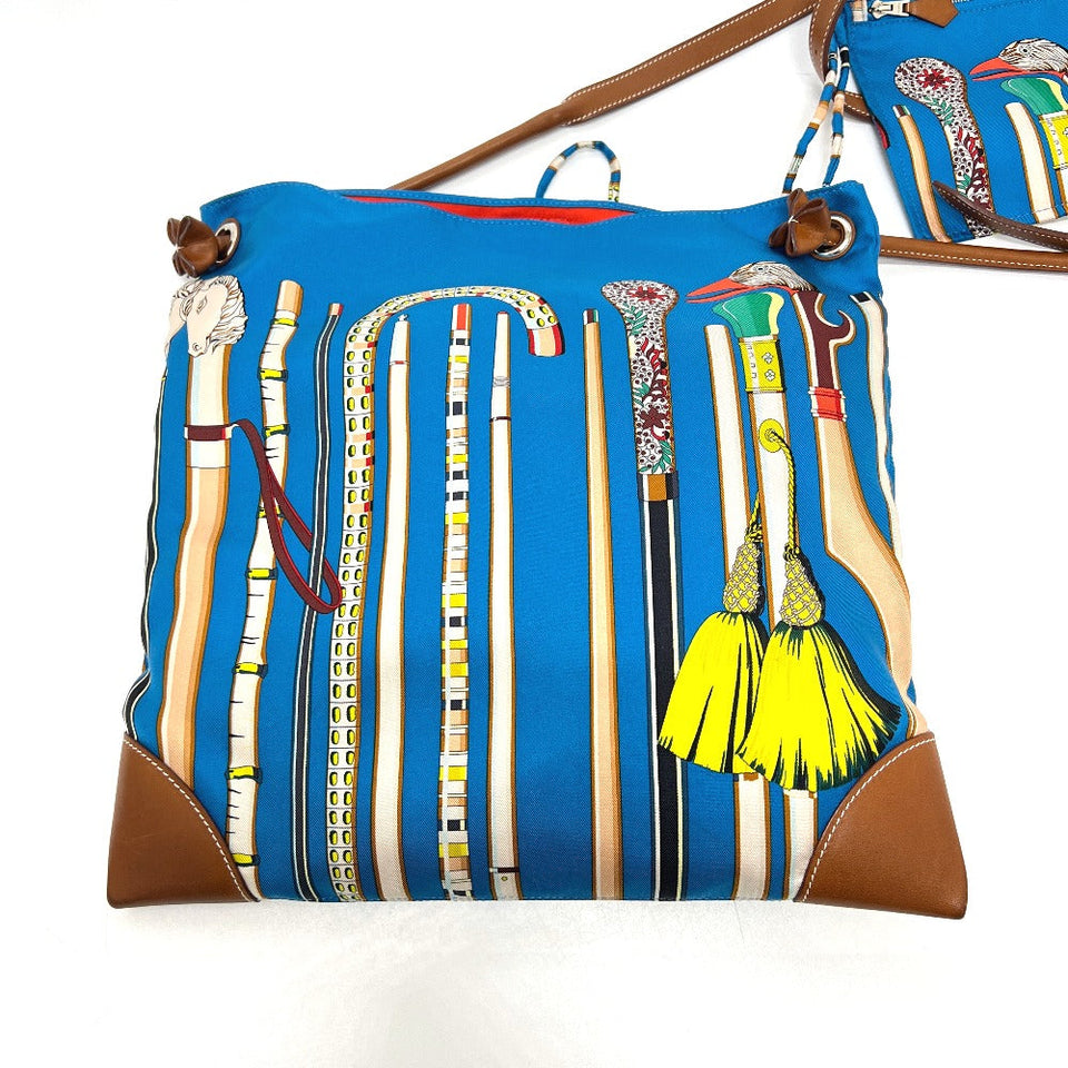 Hermes Shoulder Bag Silk, Leather blue Silky City PM