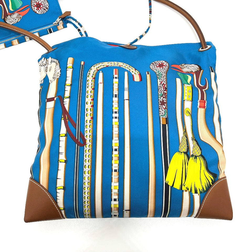 Hermes Shoulder Bag Silk, Leather blue Silky City PM