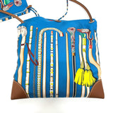 Hermes Shoulder Bag Silk, Leather blue Silky City PM