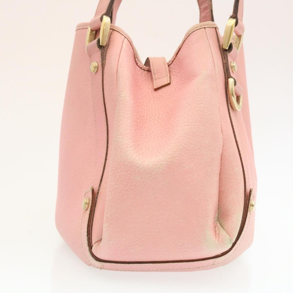 Gucci Abbey GG Canvas Tote Bag Leather Pink 26647
