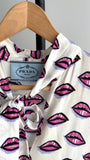 Prada Pink and White Lips Shirt Dress - 42 / 6