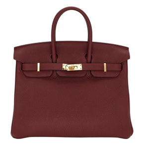 Hermes25cm Birkin Rouge H Togo Leather Gold Hardware