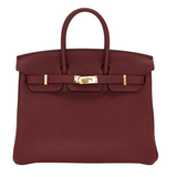 Hermes25cm Birkin Rouge H Togo Leather Gold Hardware