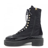 Chanel G38086Y55462 Nylon Suede Calfskin Patent Calfskin Boots