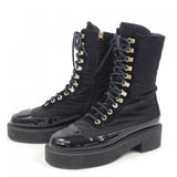 Chanel G38086Y55462 Nylon Suede Calfskin Patent Calfskin Boots