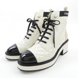 Chanel G38514Y55583 Pearl Calfskin Calfskin Patent Calfskin Boots