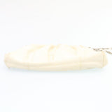 Gucci Chain Shoulder Bag Embossed Leather White 27100