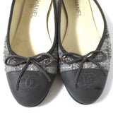 Chanel Coco Mark Tweed Ballerina Flats