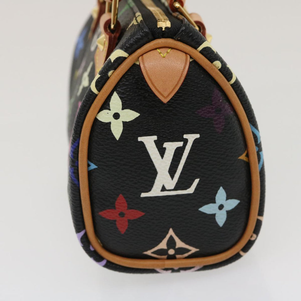 Louis Vuitton Monogram Multicolor Mini Hand Bag Black Auth 27252A