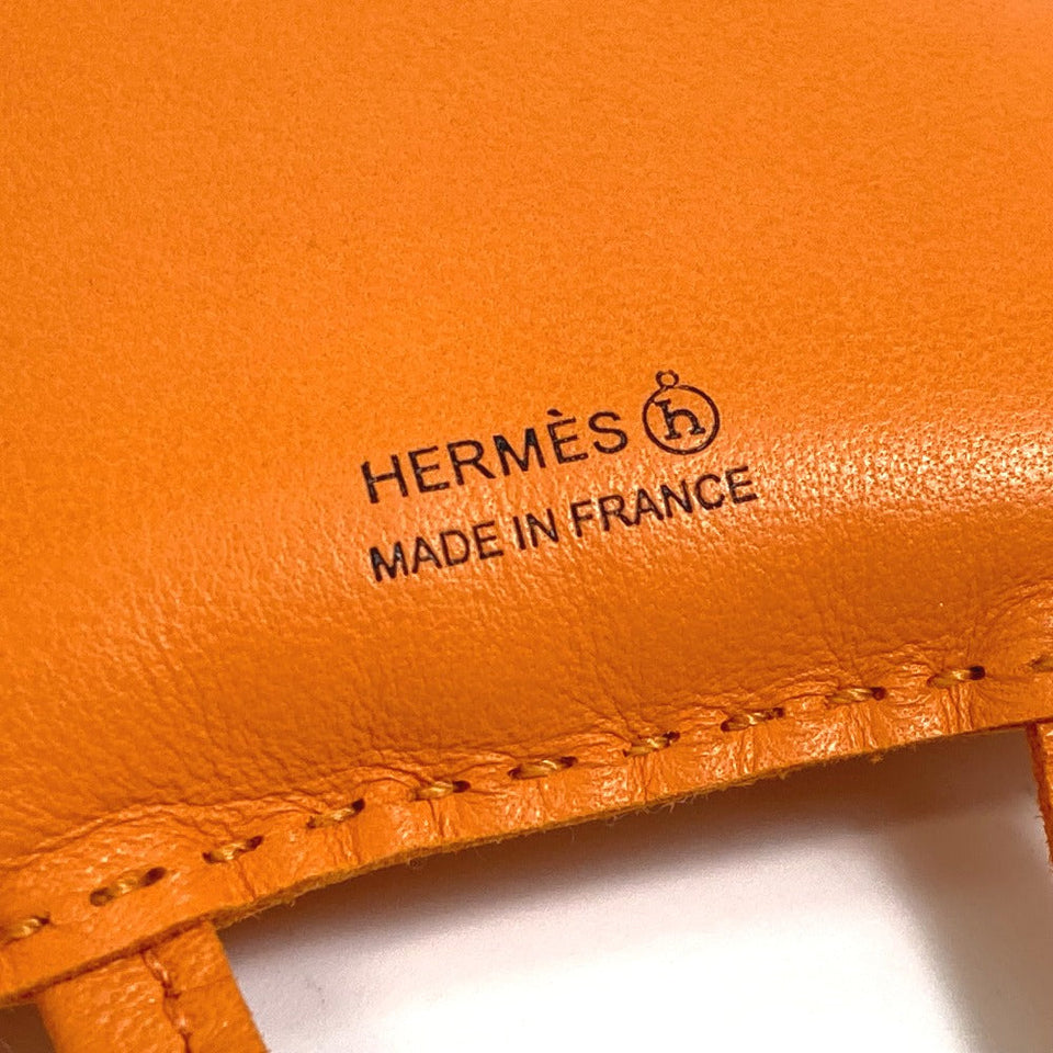 Hermes Bag charm Leather, Buffalo Horn Orange petit ash owl unisex(Unisex)