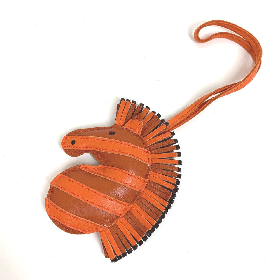 Hermes Bag charm Leather / Anemiro Orange Gee Gee Savannah Women(Unisex)