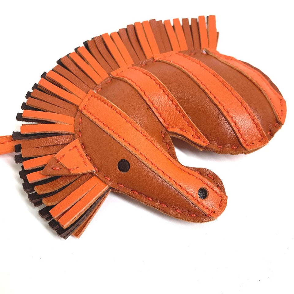 Hermes Bag charm Leather / Anemiro Orange Gee Gee Savannah Women(Unisex)