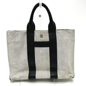 Hermes Tote Bag Toile H, Leather gray Sac Arne PM