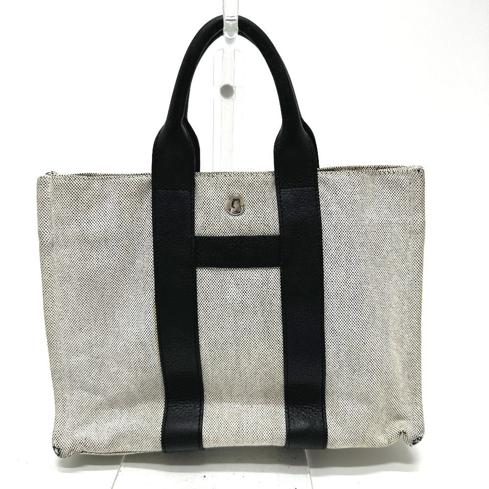 Hermes Tote Bag Toile H, Leather gray Sac Arne PM