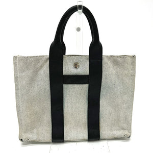 Hermes Tote Bag Toile H, Leather gray Sac Arne PM