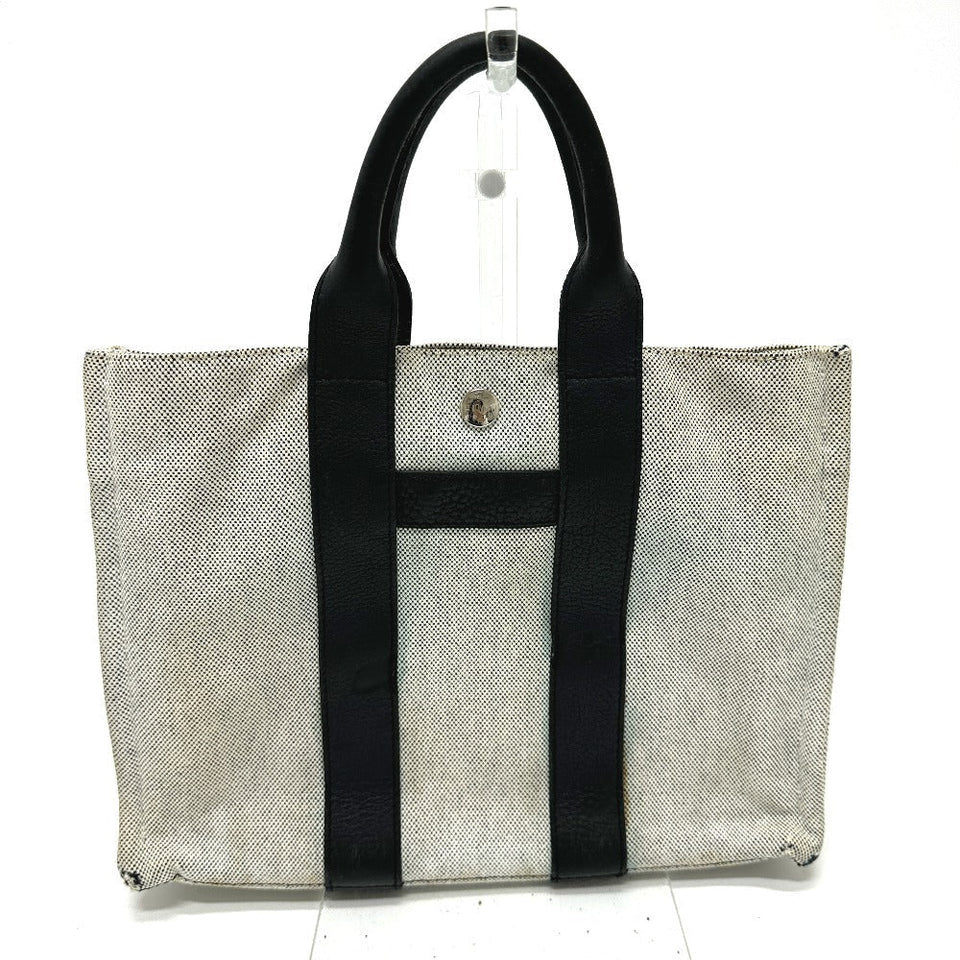 Hermes Tote Bag Toile H, Leather gray Sac Arne PM