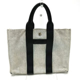 Hermes Tote Bag Toile H, Leather gray Sac Arne PM