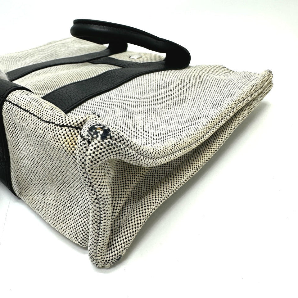 Hermes Tote Bag Toile H, Leather gray Sac Arne PM