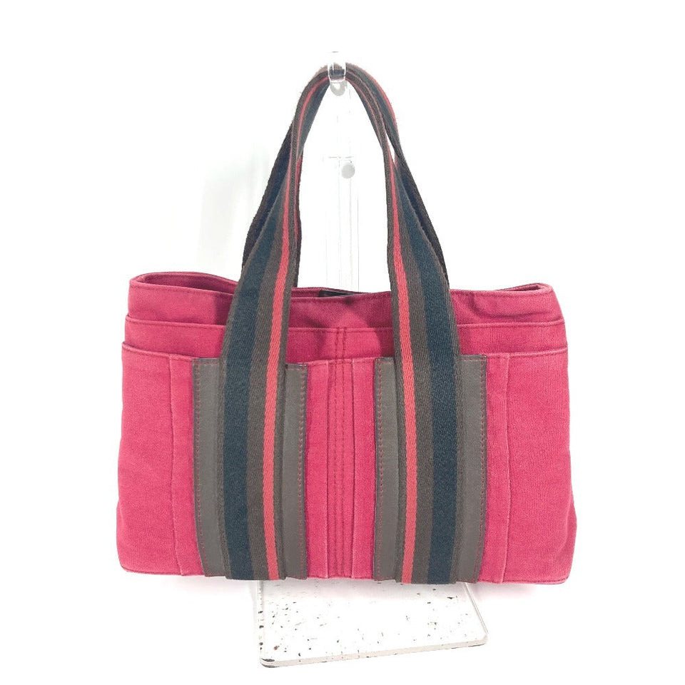 Hermes Tote Bag canvas Red Troca Horizontal PM Women