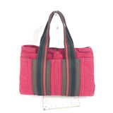 Hermes Tote Bag canvas Red Troca Horizontal PM Women