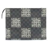 Louis Vuitton Damier Graphite Pochette Voyage Clutch Bag LV Auth 27628A