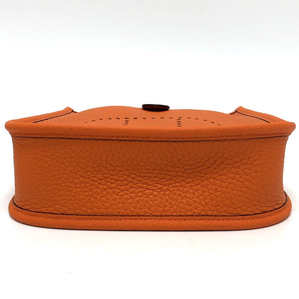 Hermes Shoulder Bag Taurillon Clemence Orange Evelyn TPM Women